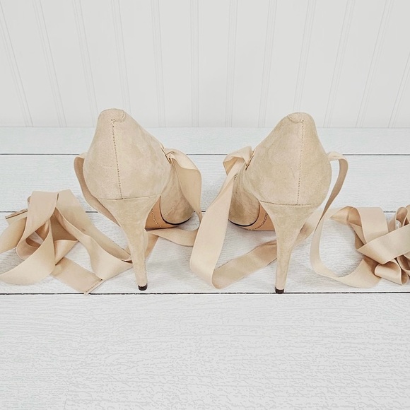 Alice‎ + Olivia Dominique Suede Heel Pointed-Toe Ribbon Tie Size 9.5 NWOT - Picture 4 of 6